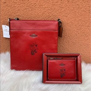 COACH MINNIE MOUSE CROSSBODY AND WALLET SET